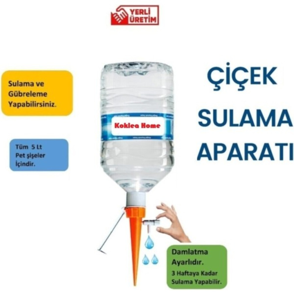 Ankaflex 10 Adet - 1,5 Litrelik Şişelere Uyumlu Çiçek Saksı Sulama Aparatı Ayar Vanalı Otomatik Damlama Sistemi - Turuncu Sulak Fiyatı