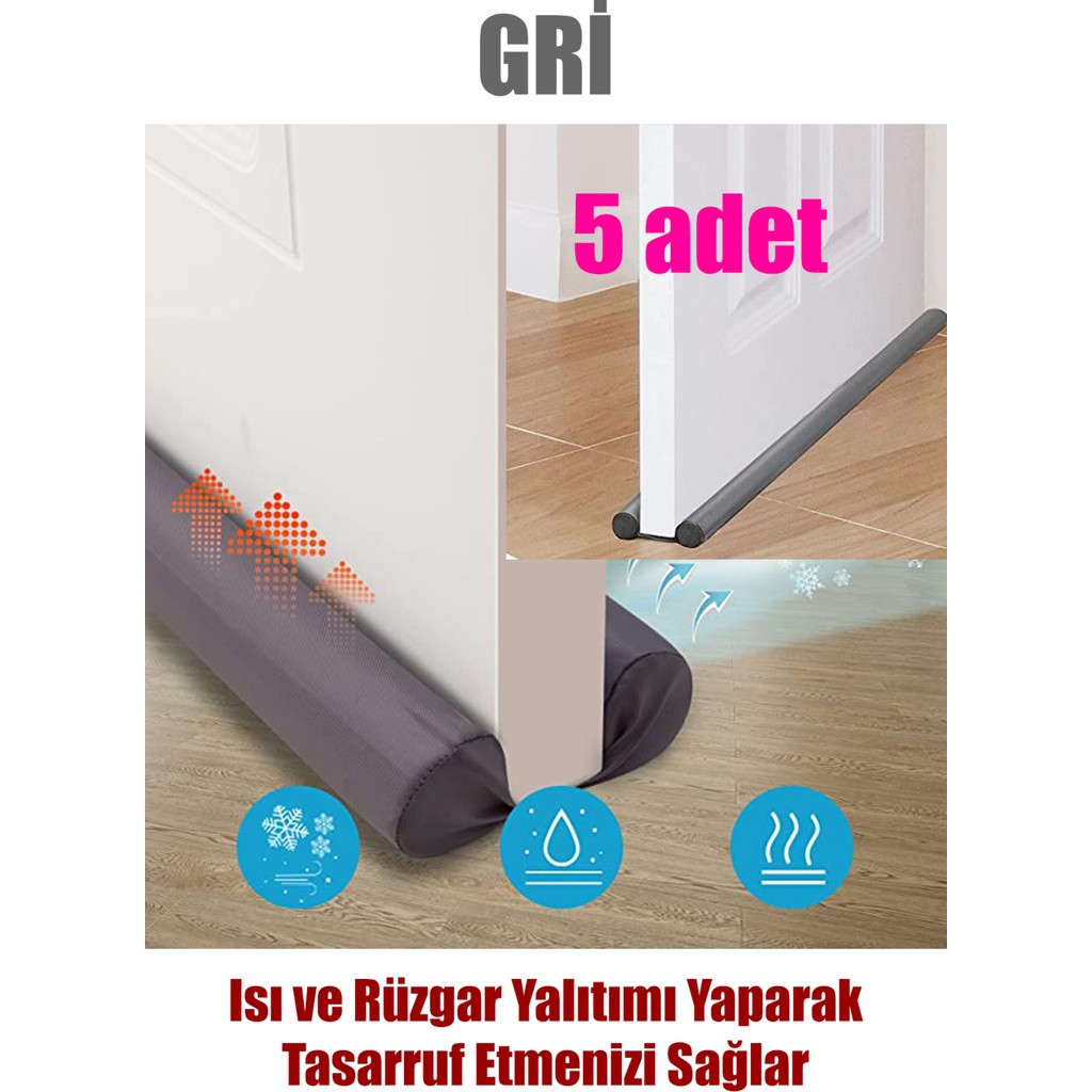 Ankaflex 5 Adet Çift Taraflı Kapı Altı Rüzgar Soğuk ve Haşere Önleyici Isı Yalıtım Süngeri - Gri Oto, Bahçe, Yapı Market Fiyatı