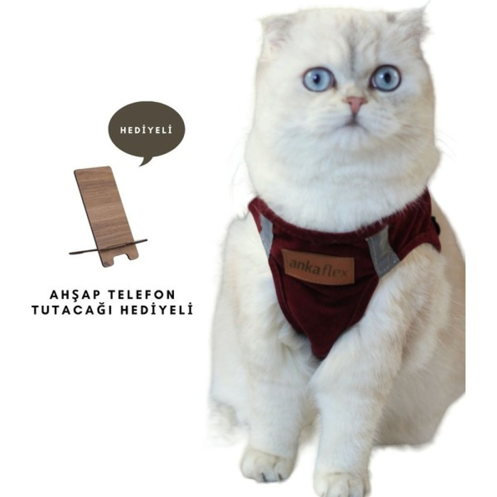 Ankaflex Kedi Göğüs Tasması Kedi Gezdirme Tasması Kediler Için Özel Üretim Yeni Nesil (Tasma Dahil) - Bordo - 4-Large Evcil Hayvan Ürünleri Fiyatı