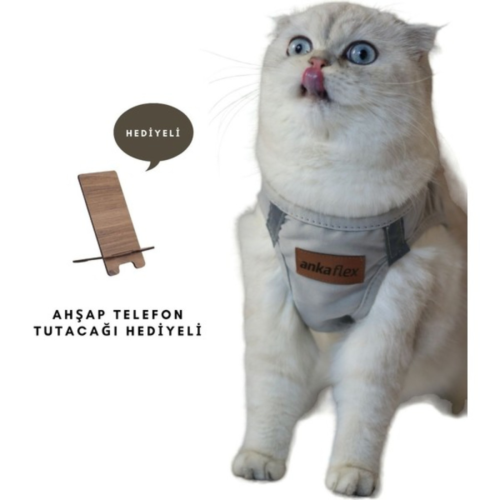 Ankaflex Kedi Göğüs Tasması Kedi Gezdirme Tasması Kediler Için Özel Üretim Yeni Nesil (Tasma Dahil) - Gri - 2 Small Evcil Hayvan Ürünleri Fiyatı