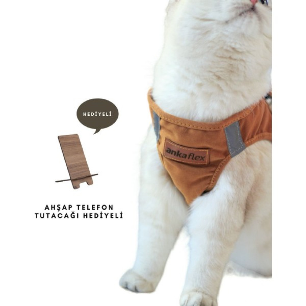 Ankaflex Kedi Göğüs Tasması Kedi Gezdirme Tasması Kediler Için Özel Üretim Yeni Nesil (Tasma Dahil) - Taba - 2 Small Evcil Hayvan Ürünleri Fiyatı