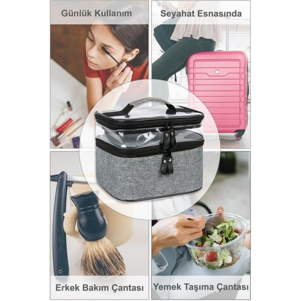 Ankaflex Makyaj Çantası Makyaj Bavulu Şeffaf Çanta Profesyonel Seyahat Seti Yeni Nesil Makyaj Fırça ve Aksesuarları Fiyatı