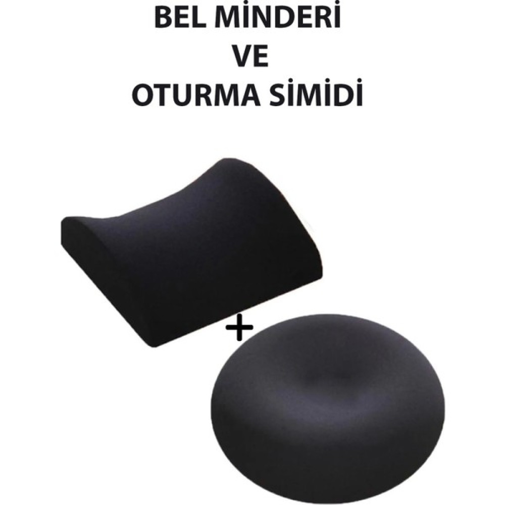 Ankaflex Ortopedik Bel Sırt Ofis Koltuk Sandalye Yastık ve Yuvarlak Simit Minder - Siyah - 41 x 43 cm Yastık Fiyatı