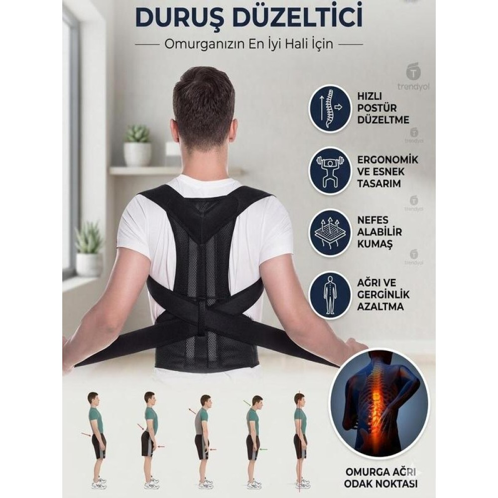 Ankaflex Wanisanexp Dik Durma Korsesi Balenli Korse Dik Tutan Korse Kambur Korsesi Bel Omuz Dikleştirici Korsesi - Siyah - Standart Korse Fiyatı