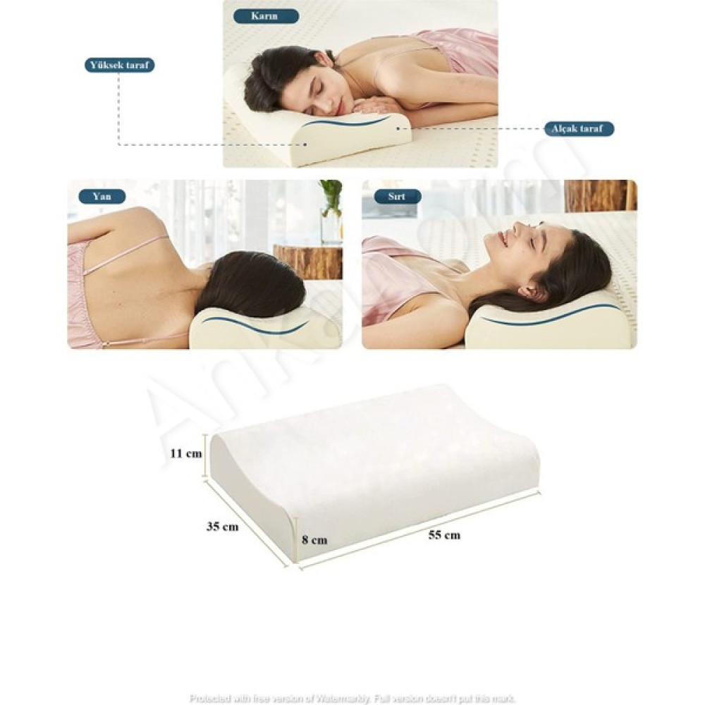 Ankanorm Visko Ortopedik Boyun Yastığı Visco Boyun Yastığı Boyun Düzleşmesi Için Özel Yastık - 35 x 55 cm - Beyaz Yastık Fiyatı