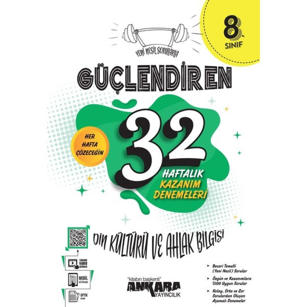 Ankara 8.sınıf Lgs Güçlendiren 32 Haftalık Din Kültürü Kazanım Denemeleri Kaynak Kitapları Fiyatı