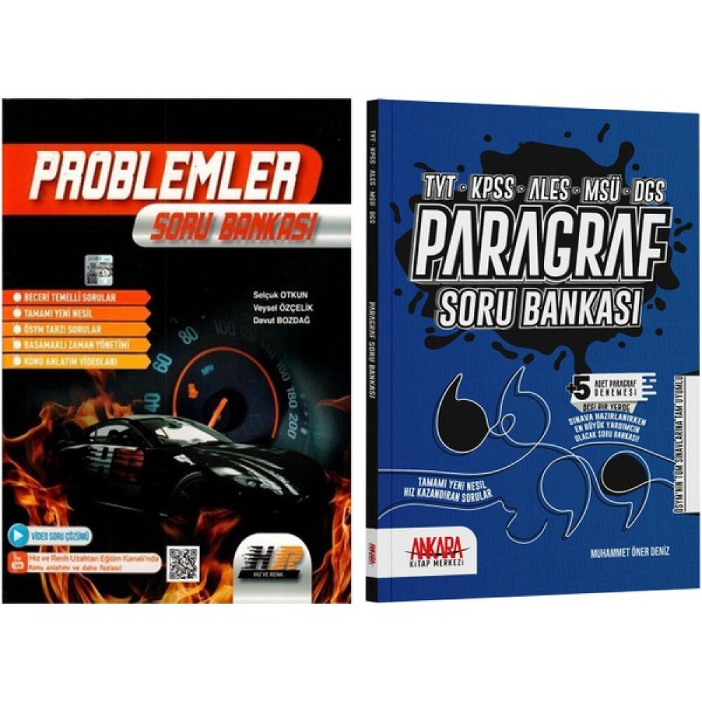 Ankara Kitap Merkezi Yayınları Paragraf - Hız ve Renk Yayınları Problemler ile Soru Bankası Seti 2 Kitap Temel Yeterlilik Testi (TYT) Fiyatı