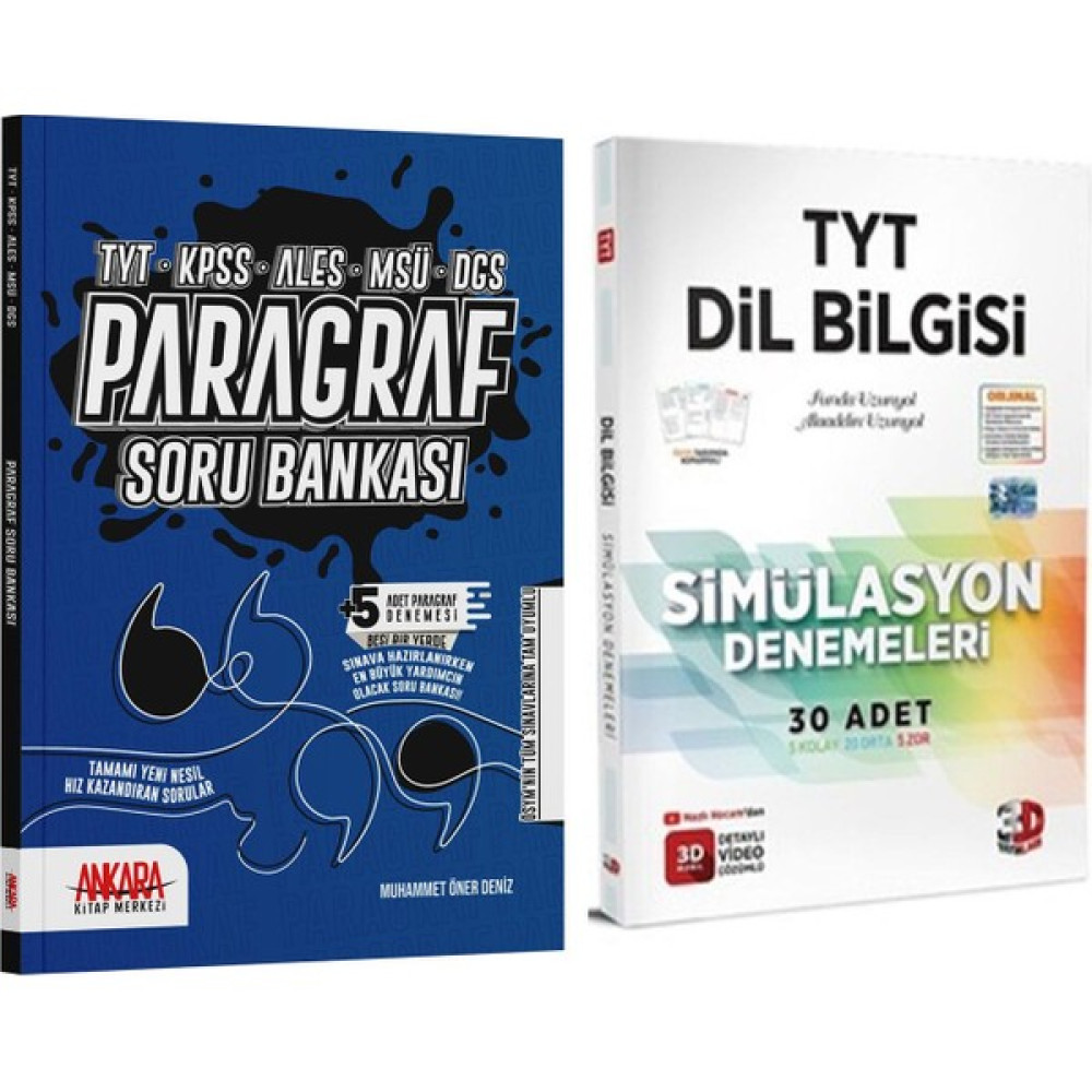 Ankara Kitap Merkezi Yayınları Paragraf Soru Bankası - 3D Yayınları TYT Dilbilgisi Simülasyon Deneme 2 Kitap Temel Yeterlilik Testi (TYT) Fiyatı