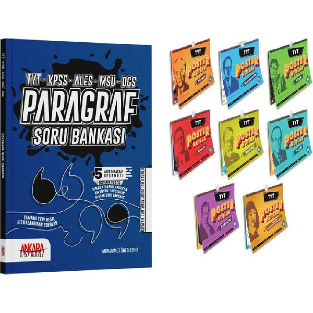Ankara Kitap Merkezi Yayınları Paragraf Soru Bankası - Kr Akademi TYT Poster Notlar 9 Kitap Temel Yeterlilik Testi (TYT) Fiyatı