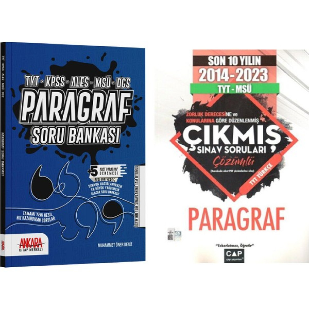 Ankara Kitap Merkezi Yayınları Paragraf Soru Bankası ve Çap Yayınları TYT Son 10 Yıl Çıkmış Sorular Seti 2 Kitap Temel Yeterlilik Testi (TYT) Fiyatı