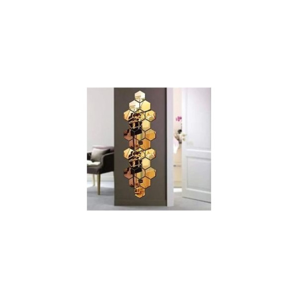 Ankara Pleksi Ayna Dekoratif Pleksi Ayna Petek 1 mm Yapışkanlı 21,7X19 cm Gold Renk - 3 Adet Ayna Fiyatı