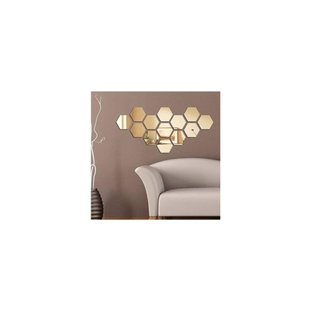 Ankara Pleksi Ayna Dekoratif Pleksi Ayna Petek 1 mm Yapışkanlı 26,3X23 cm Gold Renk - 6 Adet Ayna Fiyatı