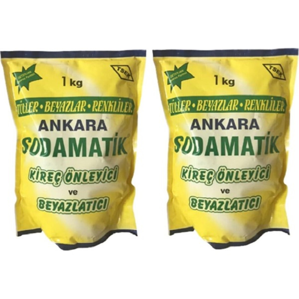 Ankara Sodamatik (1 kg x 2) Kireç Önleyici ve Beyazlatıcı (Tüller-Beyazlar-Renkliler) - 2 kg Çamaşır Makinesi Ürünleri Fiyatı