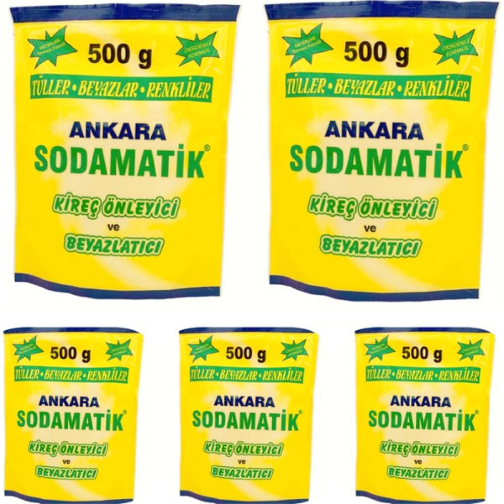 Ankara Sodamatik Kireç Önleyici ve Beyazlatıcı 500 gr * 5 Adet (Tüller - Beyazlar - Renkliler) - 2,5 kg Oto Boyaları Fiyatı