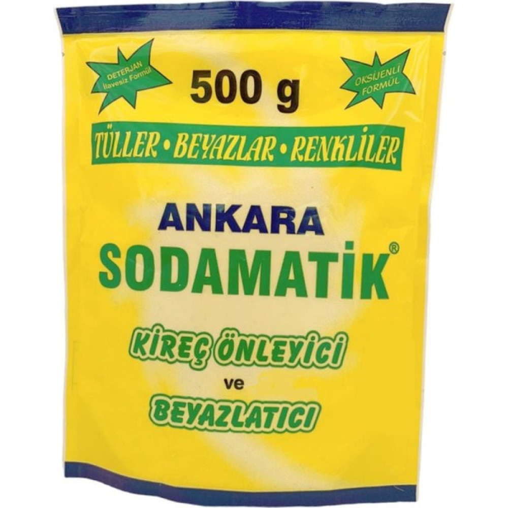 Ankara Sodamatik Kireç Önleyici ve Beyazlatıcı 500 gr (Tüller - Beyazlar - Renkliler) Çamaşır Makinesi Ürünleri Fiyatı