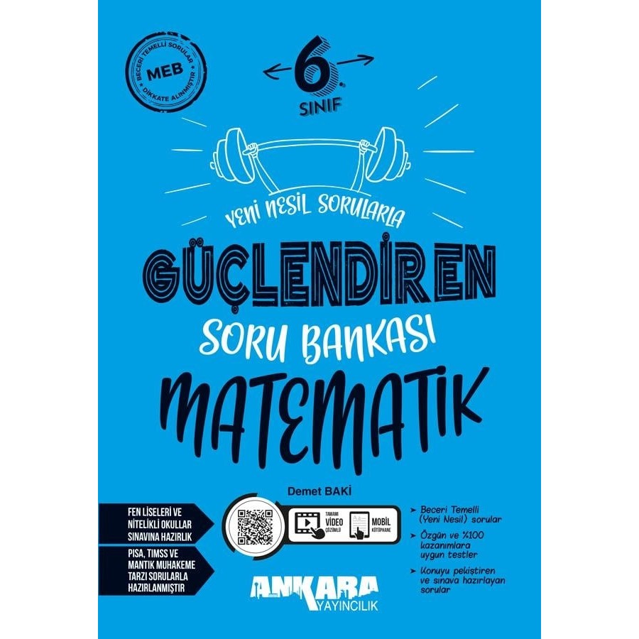 Ankara Yayıncılık 6. Sınıf Güçlendiren Matematik Soru Bankası Ciltsiz 100 Sayfa Türkçe İçerik Matematik Fiyatı