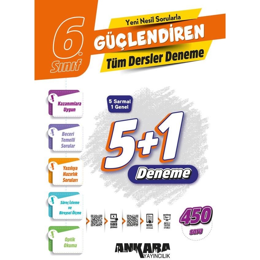 Ankara Yayıncılık 6.Sınıf Güçlendiren Tüm Dersler Denemeleri Yeni Nesil Sorularla 450 Soru Tüm Dersler Fiyatı