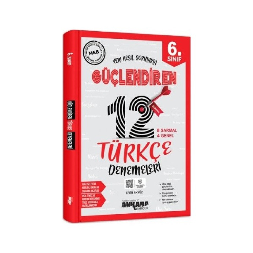 Ankara Yayıncılık 6.Sınıf Güçlendiren Türkçe 12 Deneme Sınavı Türkçe Fiyatı