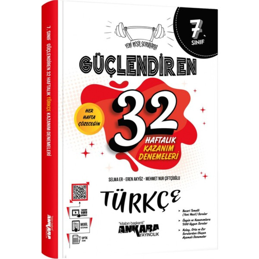 Ankara Yayıncılık 7. Sınıf Güçlendiren 32 Haftalık Türkçe Kazanım Tüm Dersler Fiyatı