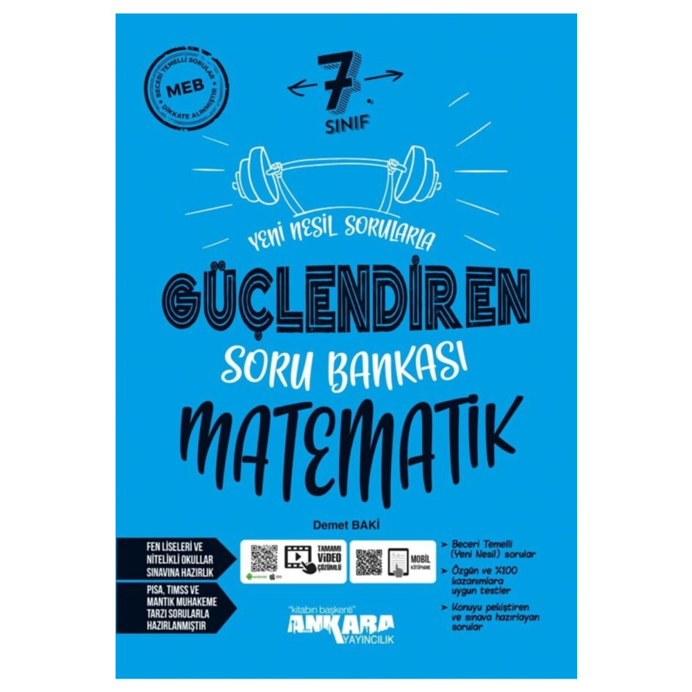 Ankara Yayıncılık 7. Sınıf Matematik Güçlendiren Soru Bankası Yardımcı Kitaplar Fiyatı