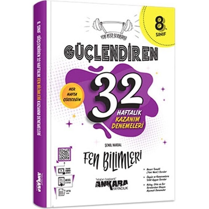 Ankara Yayıncılık 8. Sınıf Fen Bilimleri Güçlendiren 32 Haftalık Kazanım Denemeleri - 35 Tüm Dersler Fiyatı