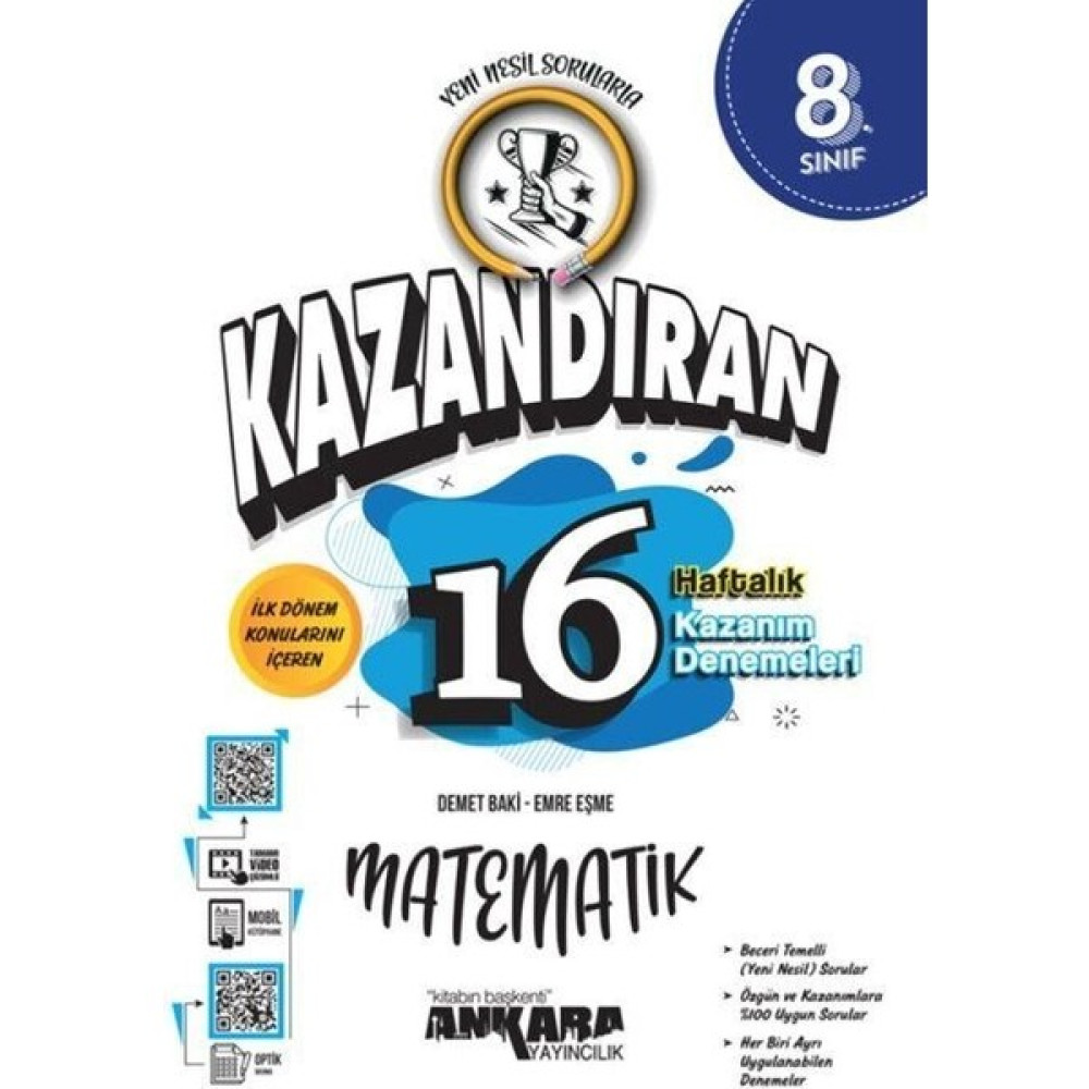 Ankara Yayıncılık 8. Sınıf Lgs Matematik Kazandıran 16 Haftalık Kazanım Denemeleri Ankara Yayıncılık Kaynak Kitapları Fiyatı