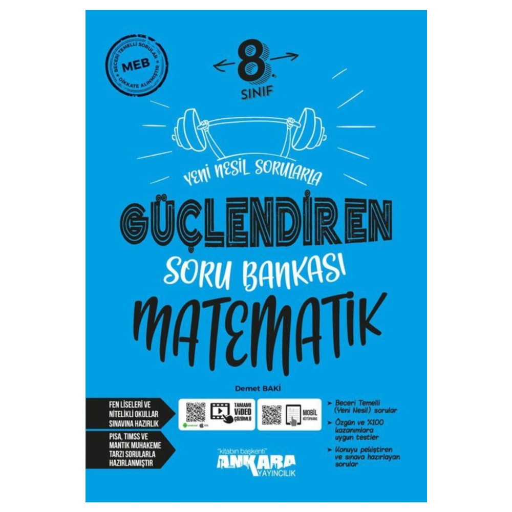 Ankara Yayıncılık 8. Sınıf Matematik Güçlendiren Soru Bankası Yardımcı Kitaplar Fiyatı
