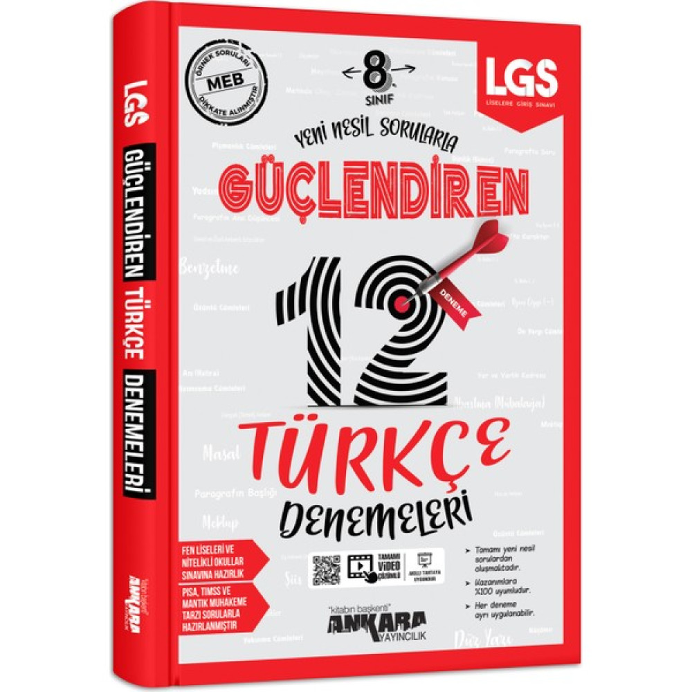 Ankara Yayıncılık 8. Sınıf Türkçe 12 Güçlendiren Denemeleri Türkçe Fiyatı