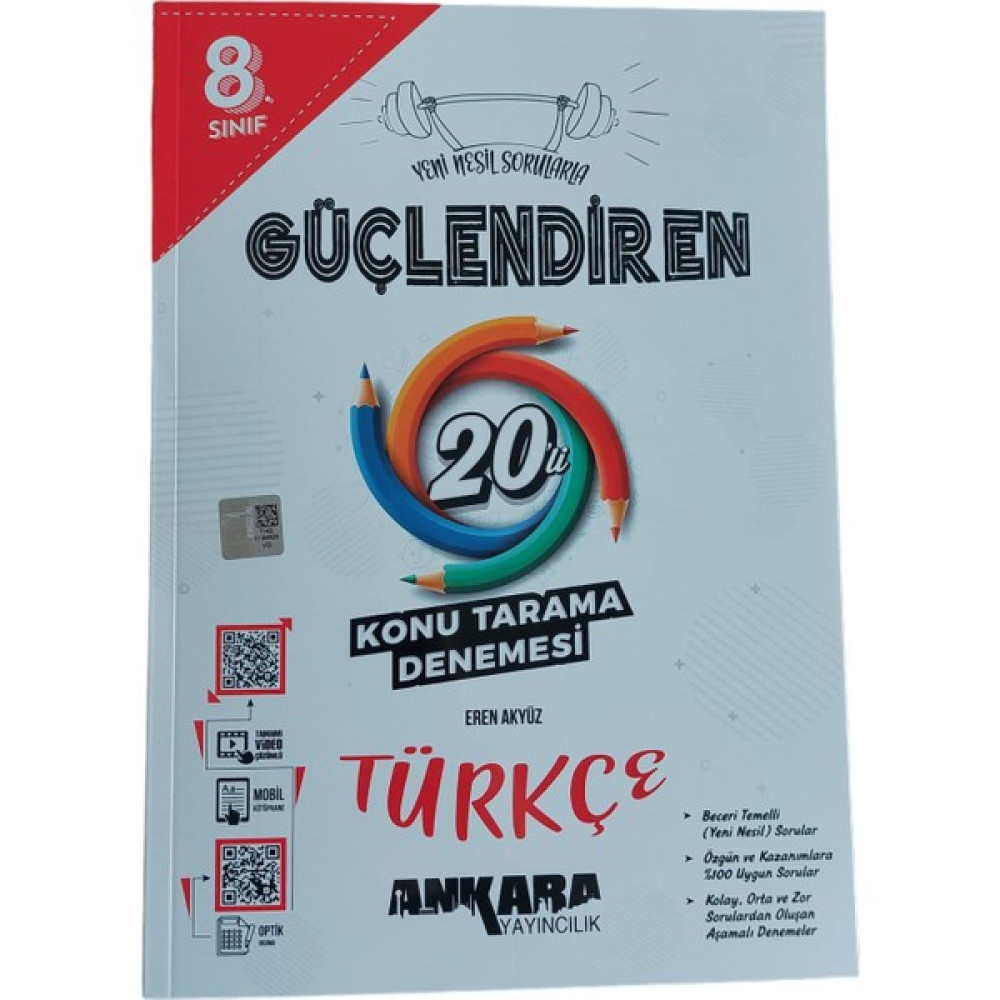 Ankara Yayıncılık 8. Sınıf Türkçe Güçlendiren 20'li Branş Deneme Türkçe Fiyatı