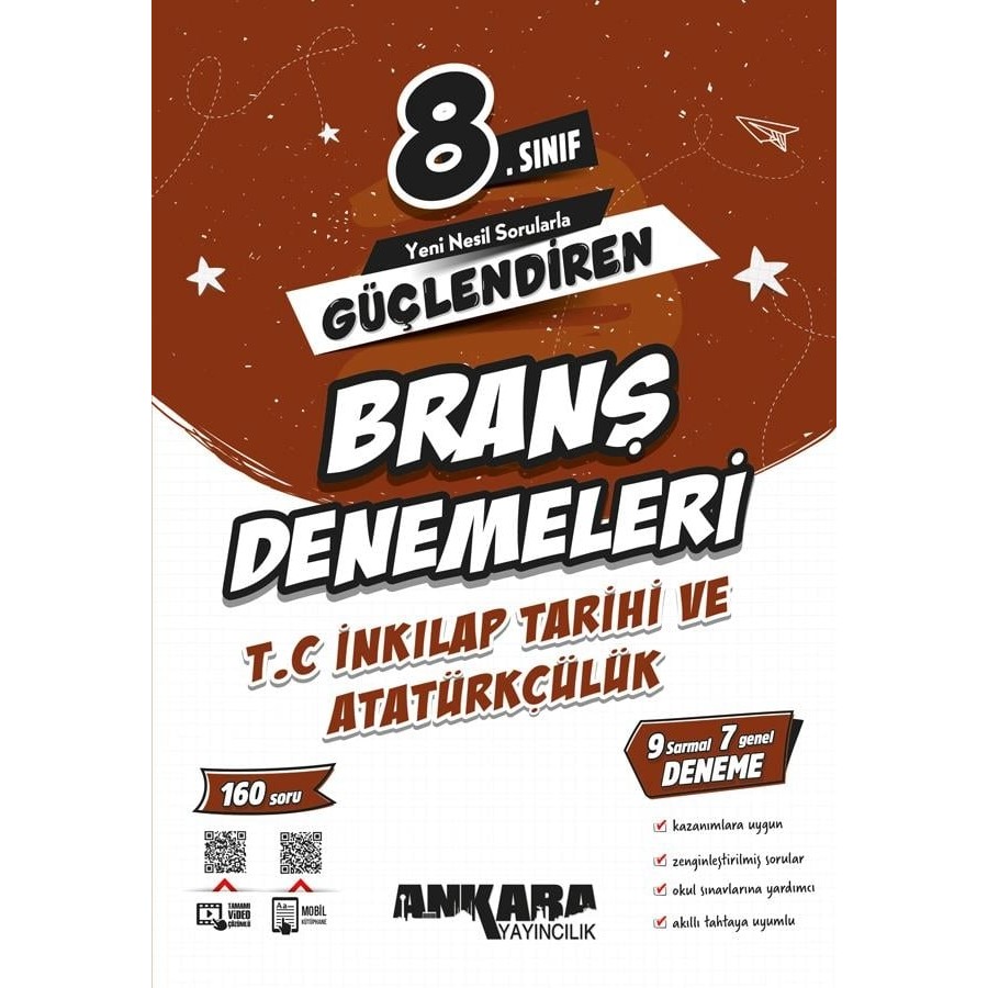 Ankara Yayıncılık 8.Sınıf Güçlendiren İnkılap Tarihi ve Atatürkçülük Branş Denemeleri Kaynak Kitapları Fiyatı