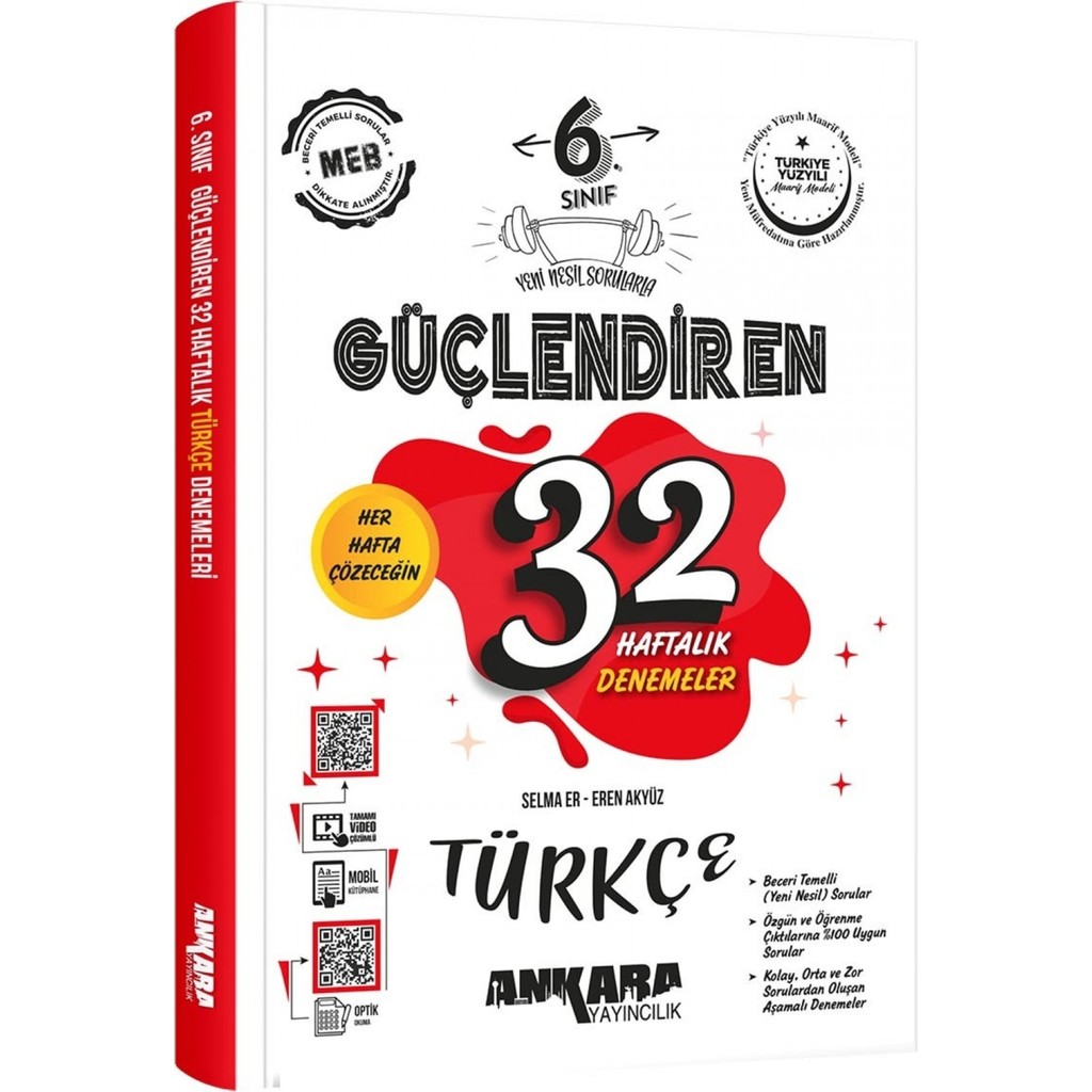 Ankara Yayıncılık Ankara 6. Sınıf Güçlendiren 32 Haftalık Türkçe Kazanım Denemeleri Tüm Dersler Fiyatı
