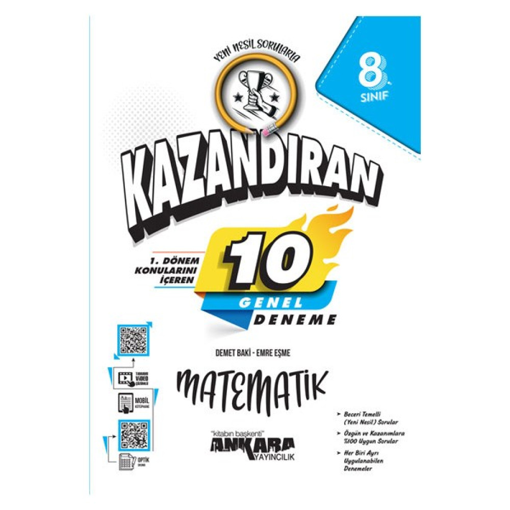 Ankara Yayıncılık LGS 1 Dönem Konularını Içeren 10 Matematik Denemesi Ankara Yayınları Kaynak Kitapları Fiyatı