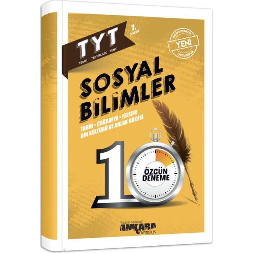 Ankara Yayıncılık TYT Sosyal Bilimler 10 Özgün Deneme Temel Yeterlilik Testi (TYT) Fiyatı