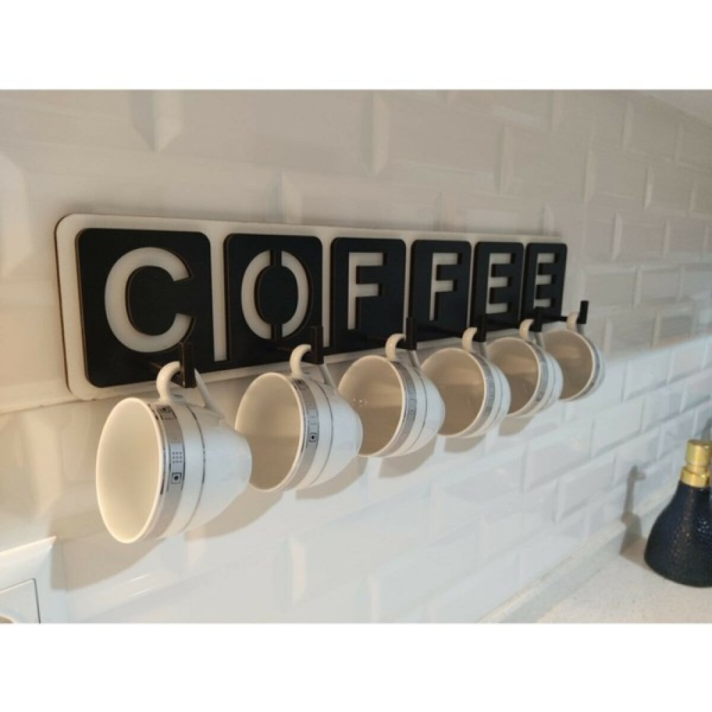 Ankebut Ahşap Coffee Yazılı Mutfak Fincan ve Kupa Askılığı 46 cm * 9 cm Saklama Kapları Fiyatı