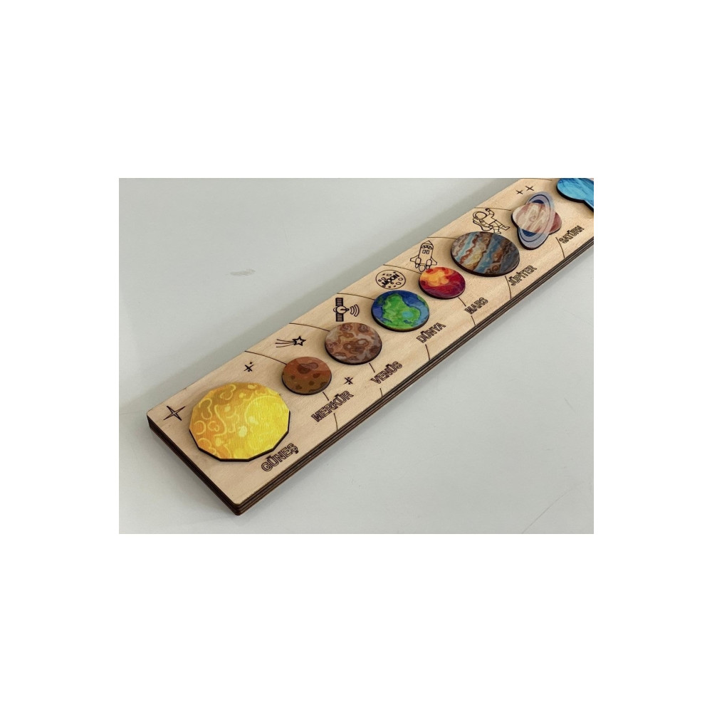 Ankebut Ahşap Renkli Güneş Sistemi Gezegenler Eğitici Oyuncak Fiyatı