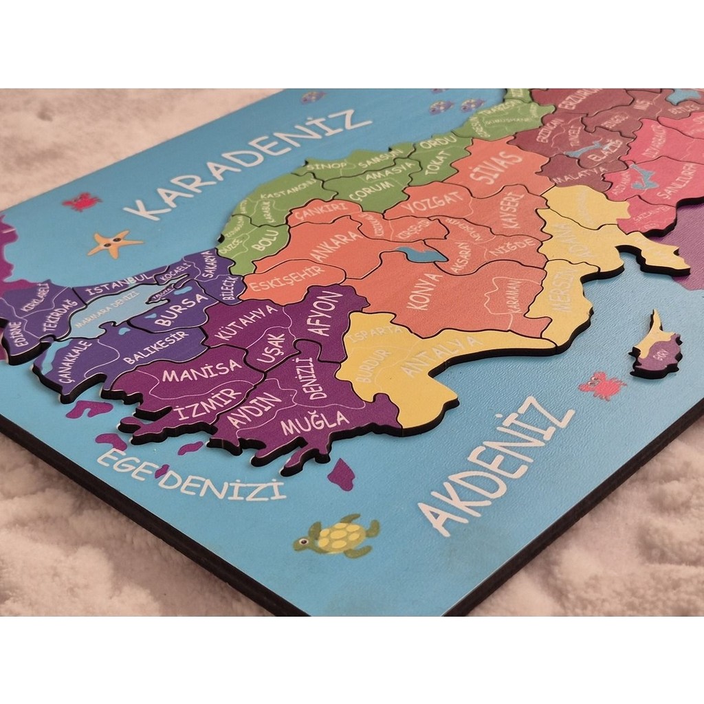 Ankebut Kabartmalı Ahşap Türkiye Haritası ve Komşu Ülkeler 1 Parça Eğitici Özellikli Oyun Ahşap Oyuncaklar Fiyatı