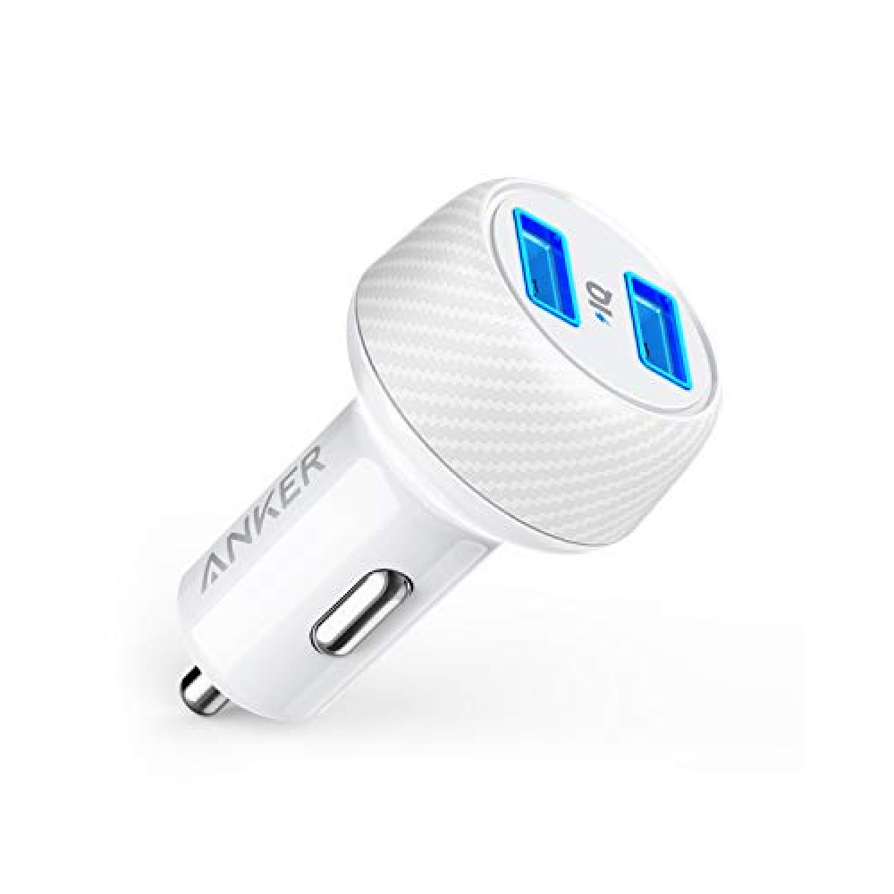 Anker 24W 4.8A Car Charger, 2-Port Ultra-Compact PowerDrive 2 Elite with PowerIQ Technology and LED for iPhone XS/Max/XR/X/8/7/6/Plus, iPad Pro/Air/Mini, Galaxy Note/S Series, LG, Nexus, HTC, and More