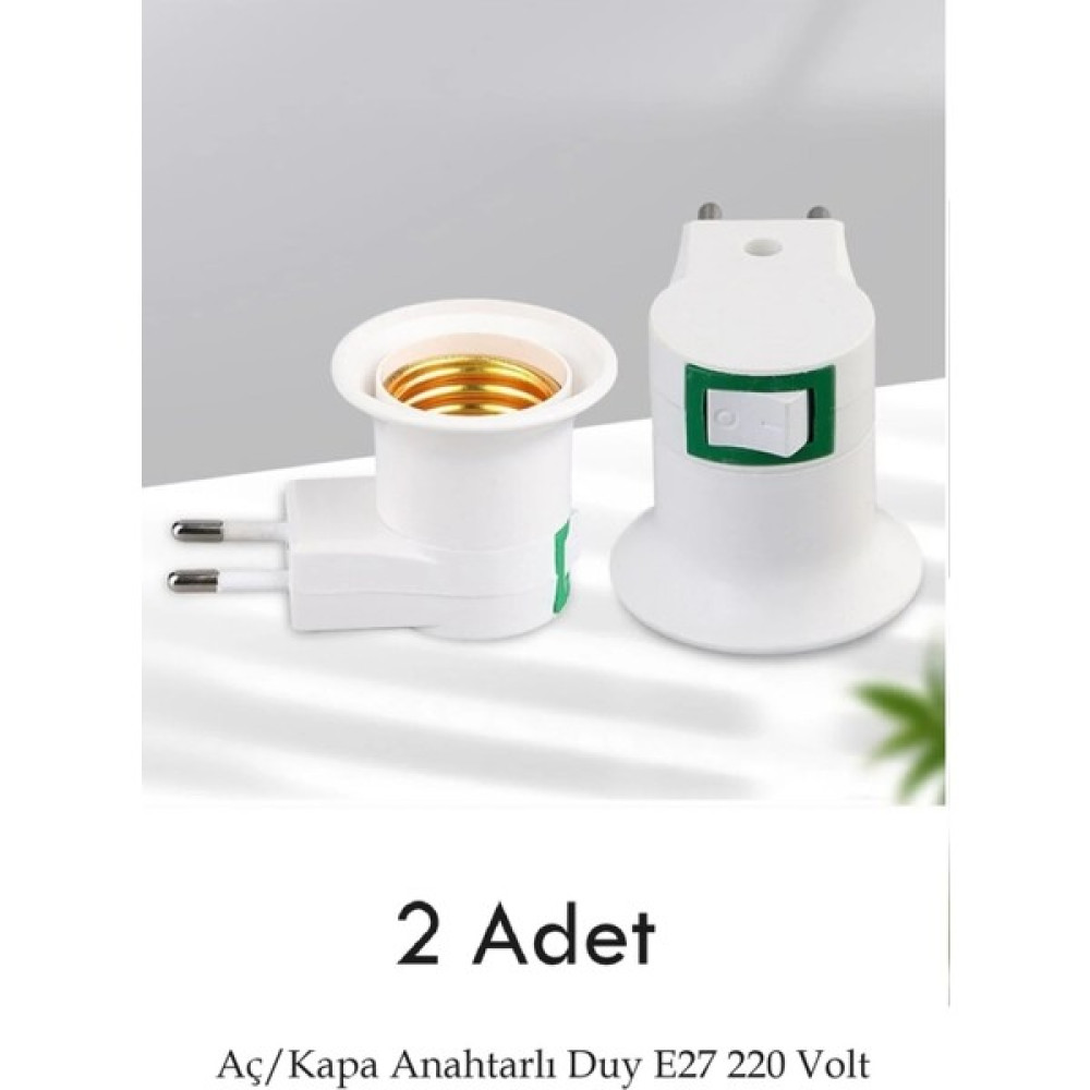 Anktek Duy E27 Aç/kapa Anahtarlı Standart Ampul Duyu Prize Takılan 220 Volt - 2 Adet Elektrik ve Aydınlatma Fiyatı