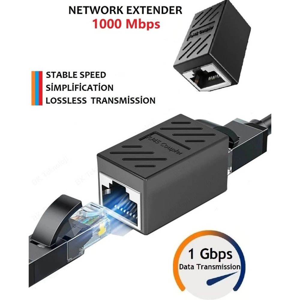 Anktek Internet Kablosunu Uzatma Aparatı Ethernet RJ45 Ekler Birleştirir Gigabit Cat5/cat6 (1 Adet) - 1 Adet Network Aksesuarları Fiyatı