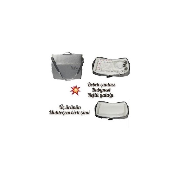 anne bebek çantalı babynest bebek çantası taşına bilir ebeveyn yanı yatağı gri Diğer Fiyatı