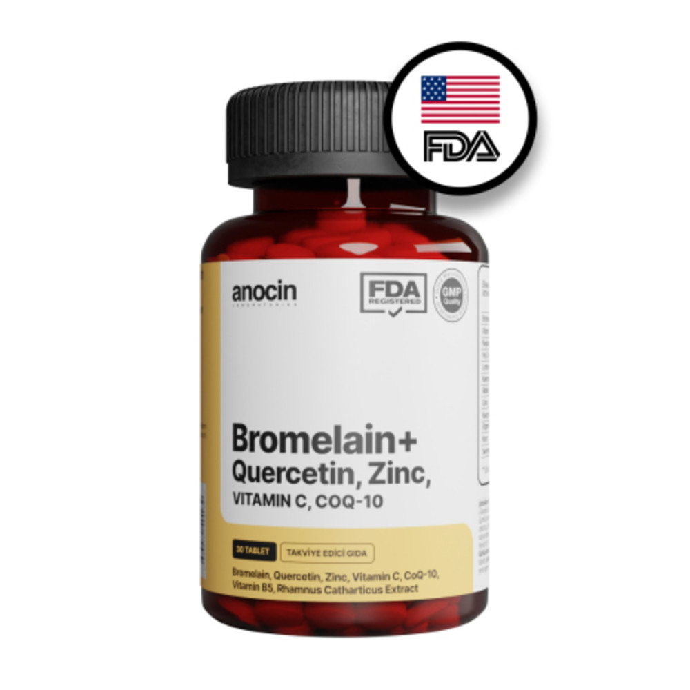 anocin Bromelain Ananas +QUERCETİN +ZİNC + COQ-10 + VİTAMİN C SÜPER BROMELAIN FORMÜL Sağlık Fiyatı