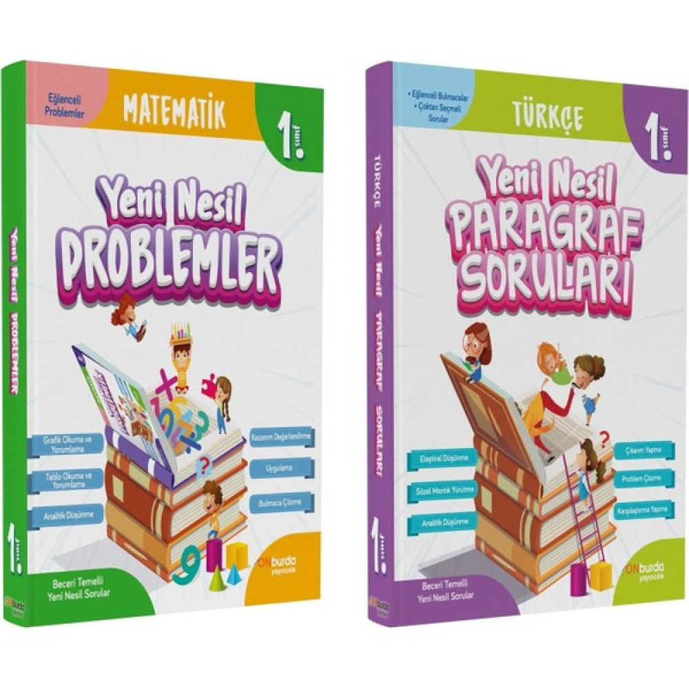 Anonim Onburda Yayınları 1. Sınıf Yeni Nesil Türkçe Matematik Soru Seti Kaynak Kitapları Fiyatı