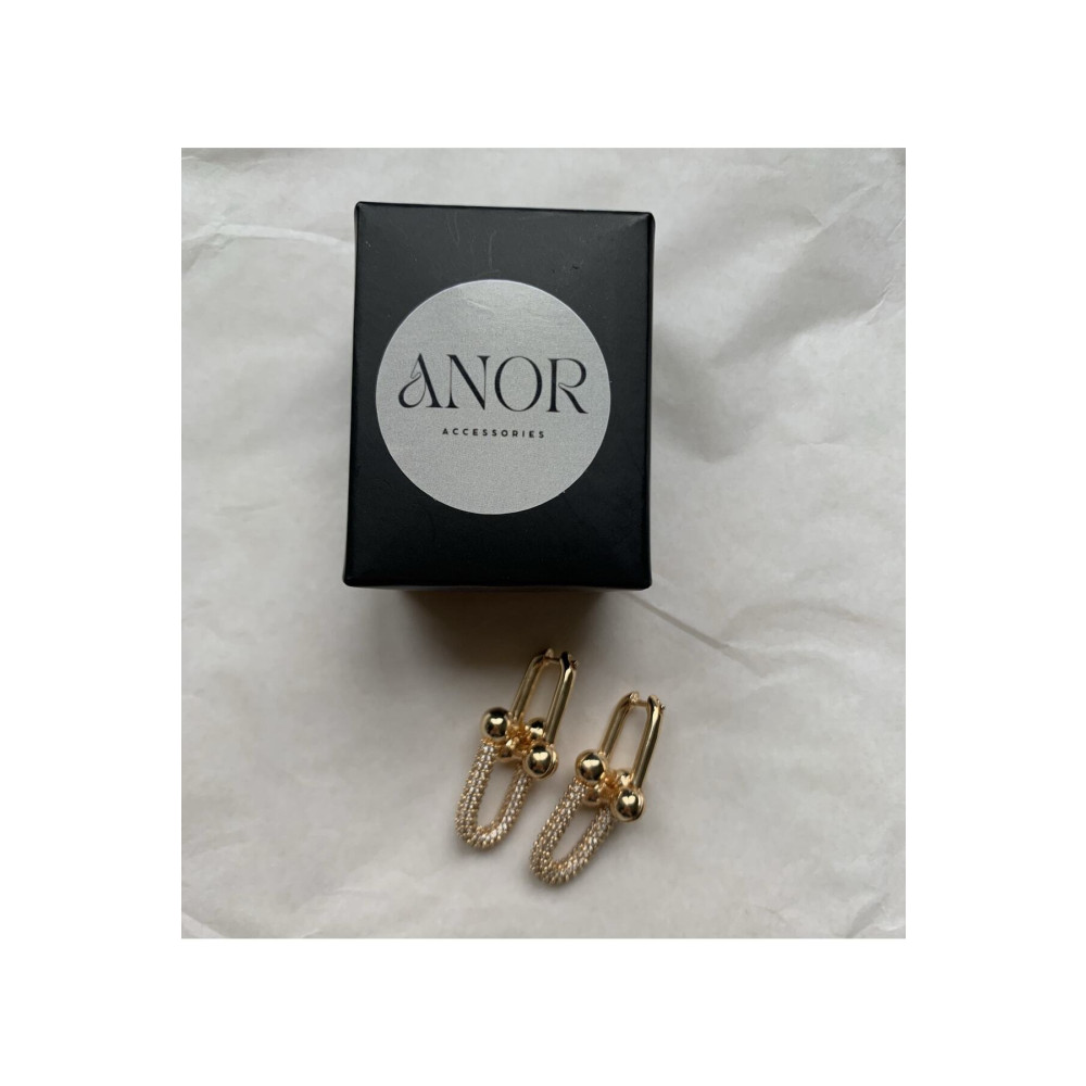 ANOR ACCESSORIES Zirkon Taşlı Çelik Tiffany Tasarım Küpe Küpeler Fiyatı