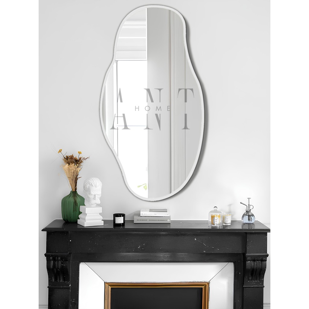 Ant Home Asimetrik Ayna 50X30 Konsol, Dresuar, Tuvalet Aynası Ayna - Beyaz Çerçeveli Ayna Fiyatı
