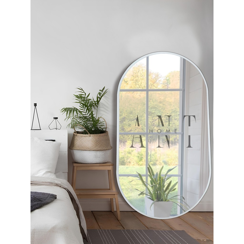 Ant Home Model Alfa Dekoratif Ayna Duvar Aynası Konsol Aynası Banyo Aynası Holl Aynası Mdf Elips Ayna - Beyaz Çerçeveli Ayna Fiyatı