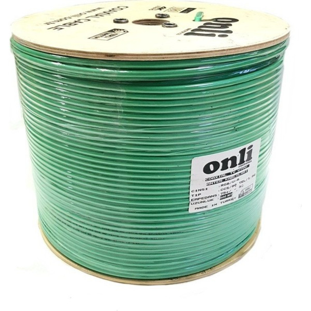Antenci Onli RG6U6 Yeşil Anten Kablosu 80TEL 500 mt Uydu Kablosu Fiyatı