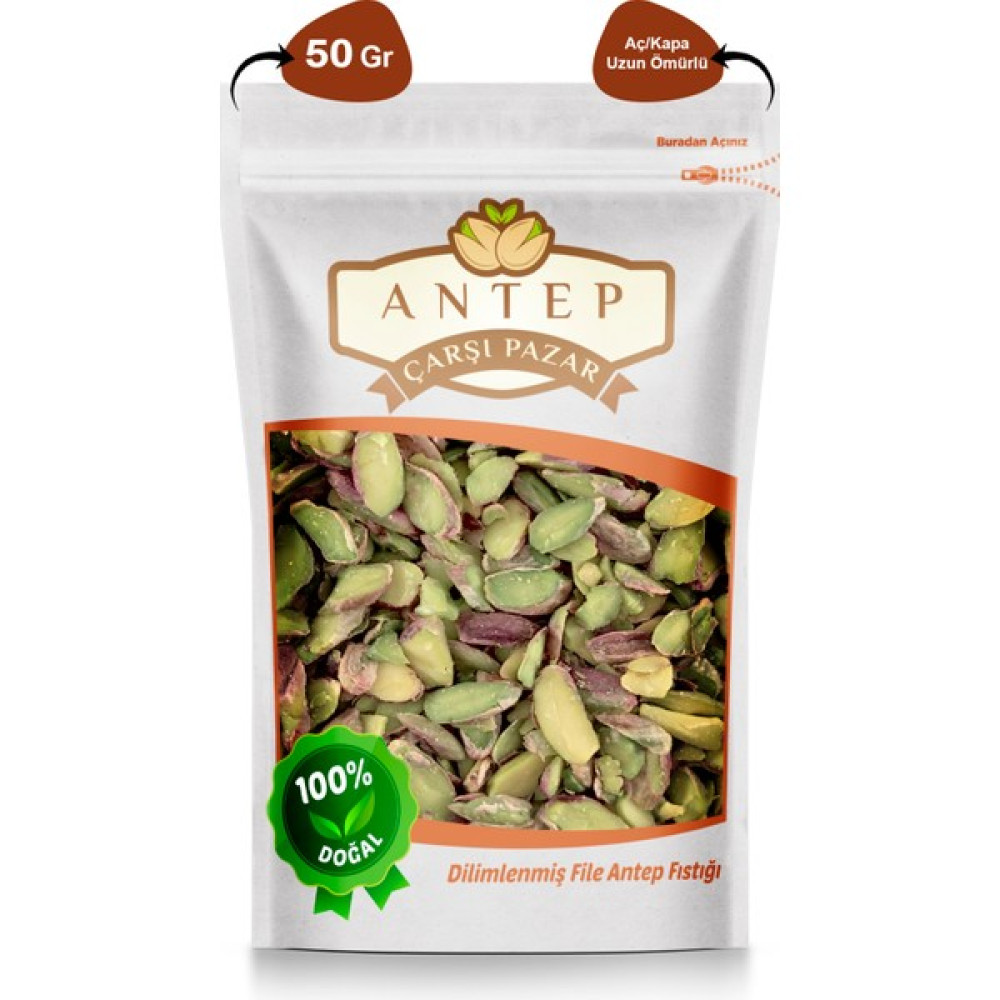 Antep Çarşı Pazar Dilimlenmiş File Antep Fıstığı | 50 Gr. - 50 gr Kuruyemiş Fiyatı
