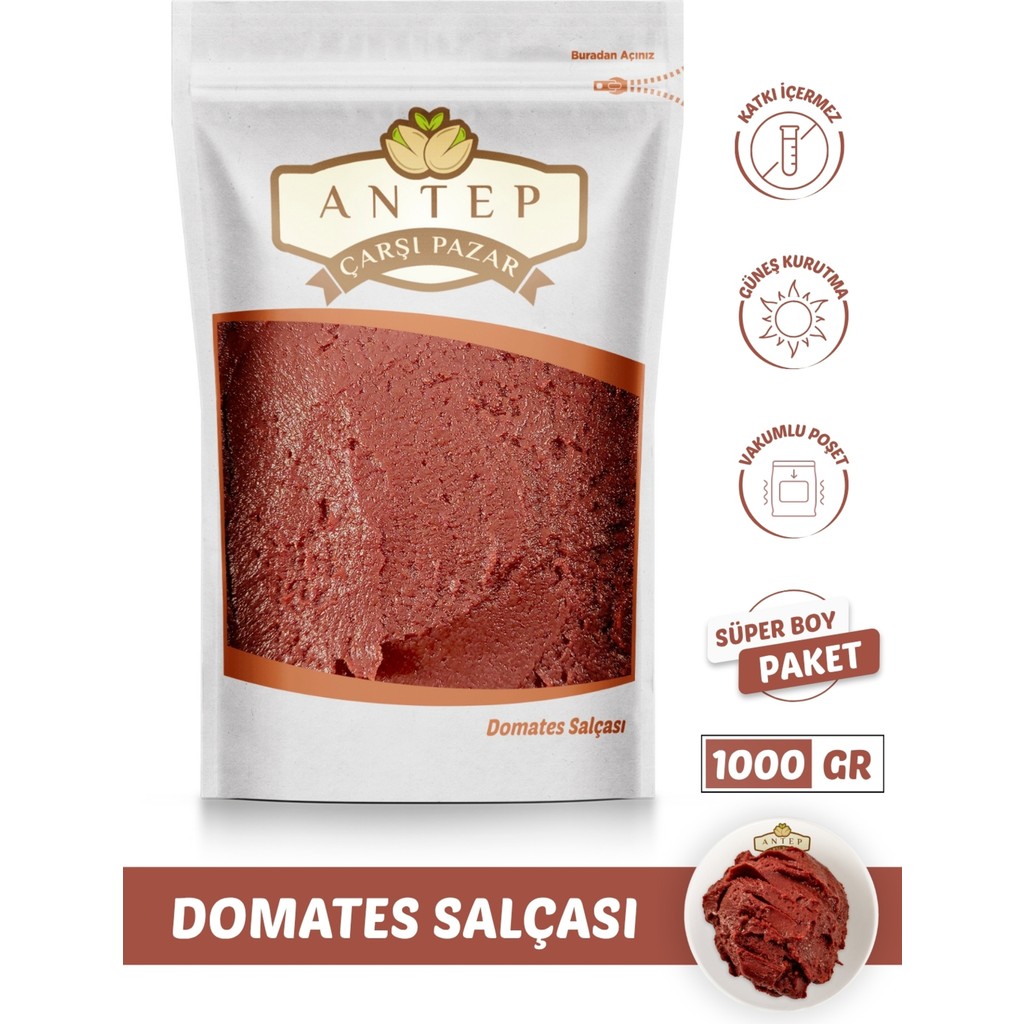 Antep Çarşı Pazar Domates Salçası Gaziantep Ev Yapımı Güneşte Kurutma | 1000 gr - 1 kg Diğer Fiyatı