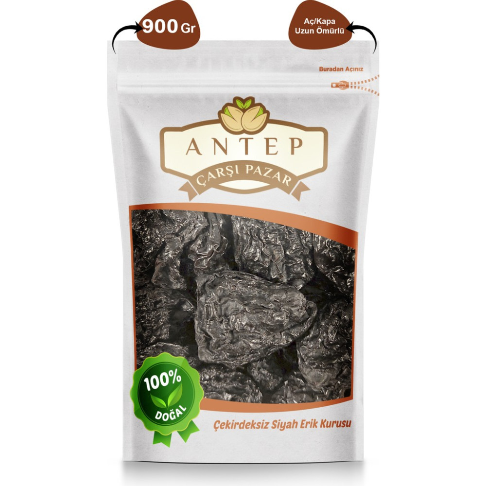 Antep Çarşı Pazar Erik Kurusu Çekirdeksiz Siyah Mürdüm Eriği | 900 Gr. - 900 gr Kuru Meyve Fiyatı