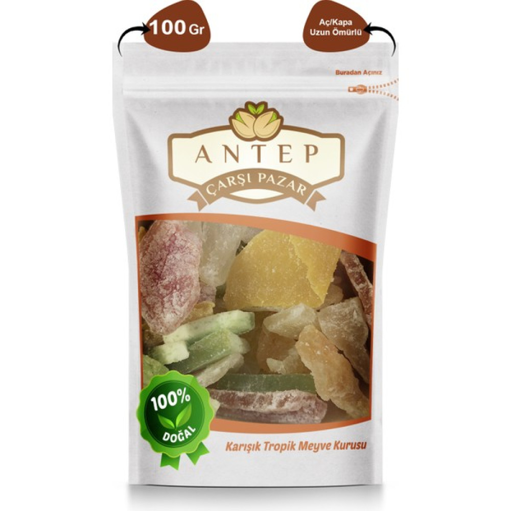 Antep Çarşı Pazar Karışık Meyve Kurusu Tropikal Meyve Kurusu | 100 Gr. - 100 gr Diğer Fiyatı